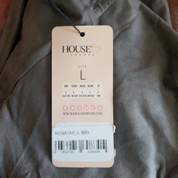 House of CB Romane Vegan Suede Bodysuit, SIZE L - Picture 6 of 6